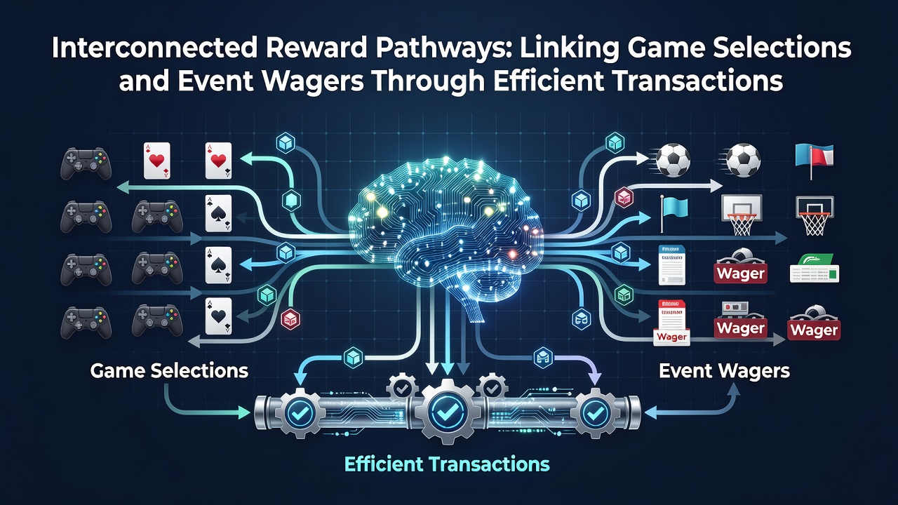 Diagram illustrating reward flow from mobile slots through transaction systems into sports betting bonuses and VIP progression