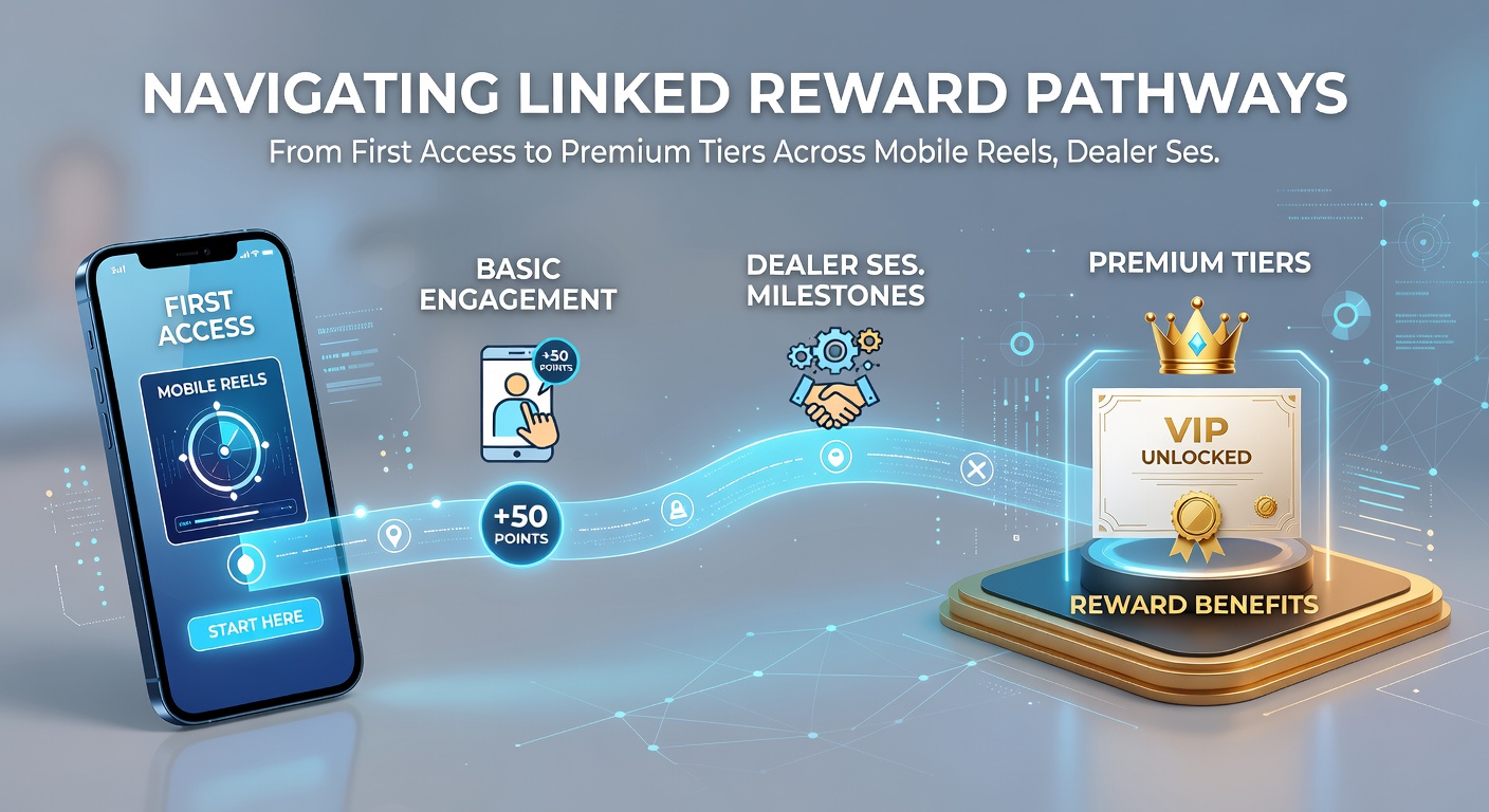 Illustration of player progression from mobile reels through live dealer sessions toward premium event betting tiers