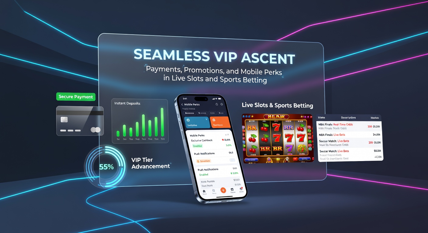 Smartphone screen displaying live sports betting odds and slot reels with VIP notification badges, emphasizing mobile perks in action