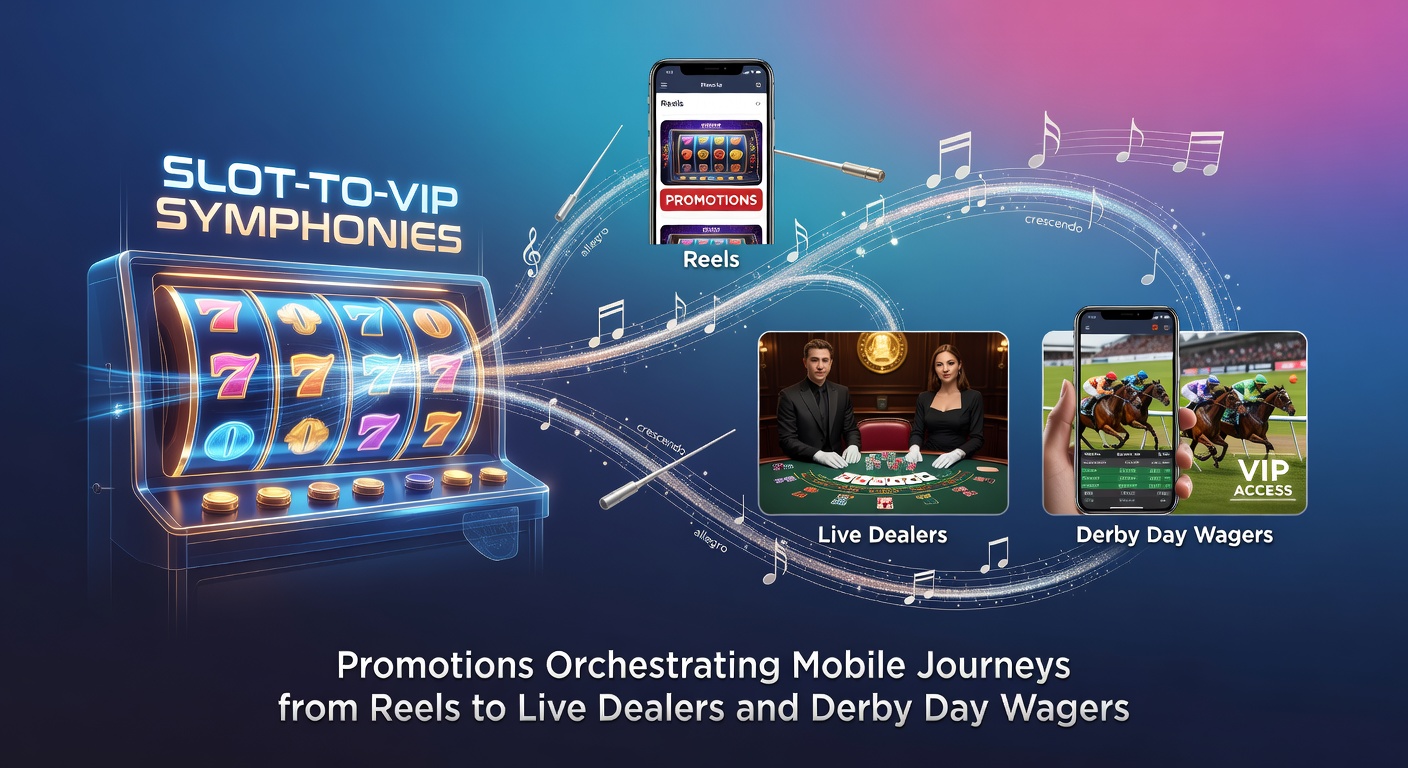 Mobile screen showing slot reels transitioning to live dealer blackjack and a derby race wager interface, illustrating promotional pathways