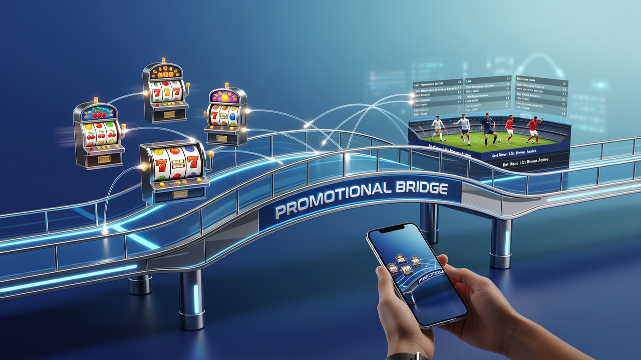 Smartphone screen displaying integrated slot and live betting promotion interface
