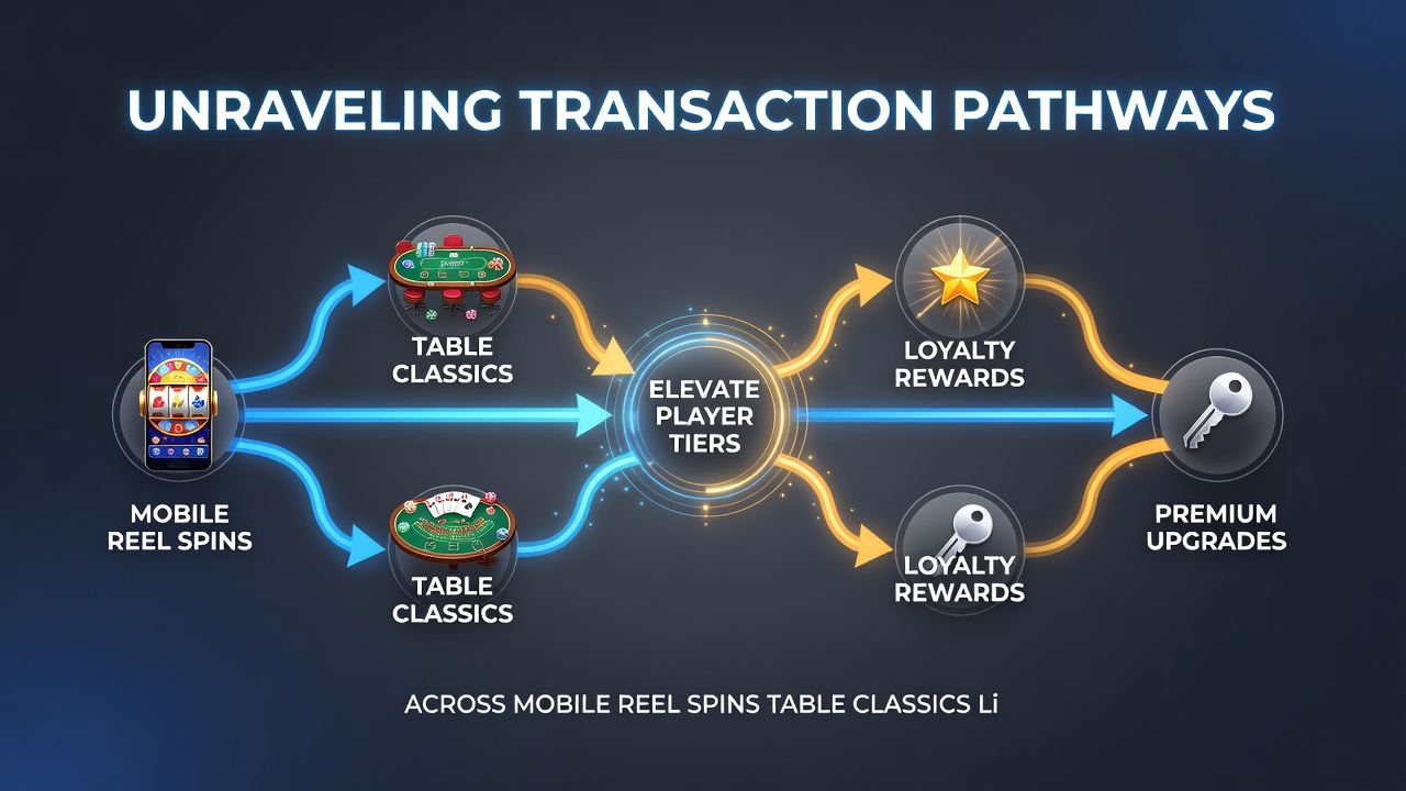Diagram illustrating how deposits and gameplay across slots, tables, live dealer, and sports betting feed into unified VIP tier systems